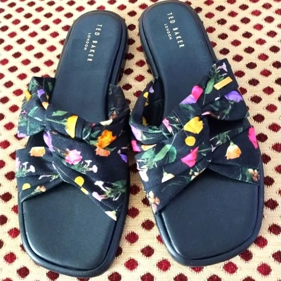 NWT Ted Baker London  &quot;Ashina&quot; Floral Knott  Sandal