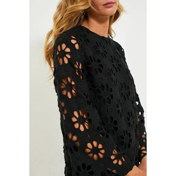 NWT Tuckernuck Noir Eyelet Hutton Mini Dress, Size Small