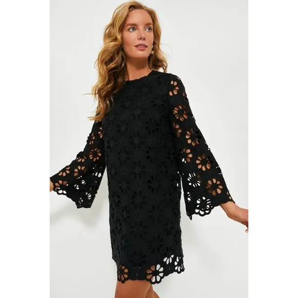 NWT Tuckernuck Noir Eyelet Hutton Mini Dress, Size Small