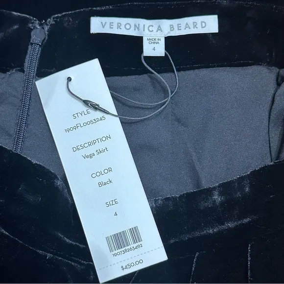 NWT Veronica Beard Faux Wrap Velvet Vega Skirt 4