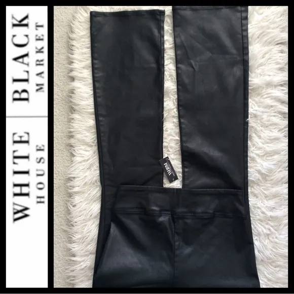 NWT WHBM Extra High Rise Pull On Coated Flare Jeans