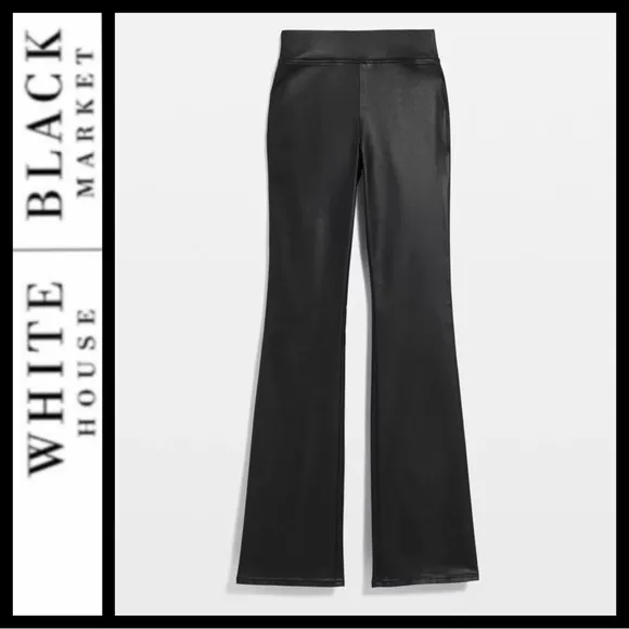 NWT WHBM Extra High Rise Pull On Coated Flare Jeans
