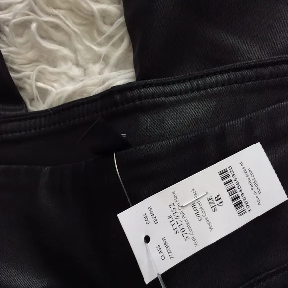 NWT WHBM Extra High Rise Pull On Coated Flare Jeans