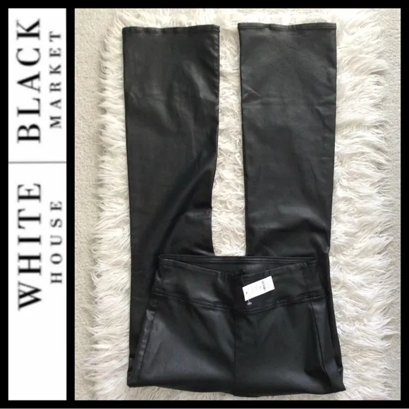 NWT WHBM Extra High Rise Pull On Coated Flare Jeans