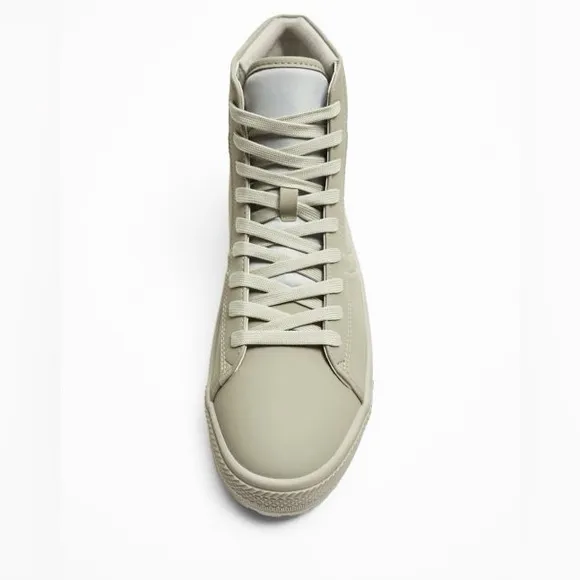 NWT. Zara Man Light Green High Rubber Sneakers. Size 10.