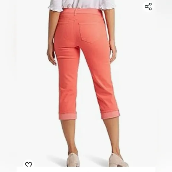 Nydj Marilyn Straight Crop Jeans In  Cool Embrace Denim With Cuffs