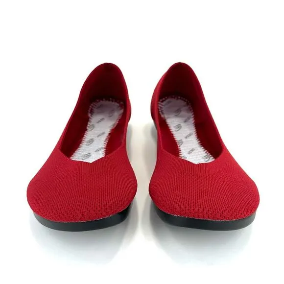OESH &quot;THE DREAM&quot; RED STRETCH 3D KNIT BREATHABLE FLEXIBLE &amp; LIGHTWEIGHT FLATS🆕