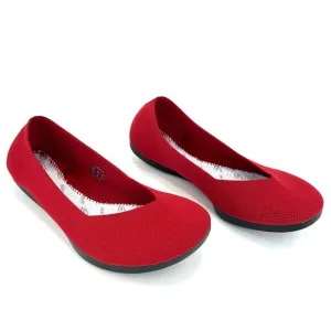 OESH &quot;THE DREAM&quot; RED STRETCH 3D KNIT BREATHABLE FLEXIBLE &amp; LIGHTWEIGHT FLATS🆕
