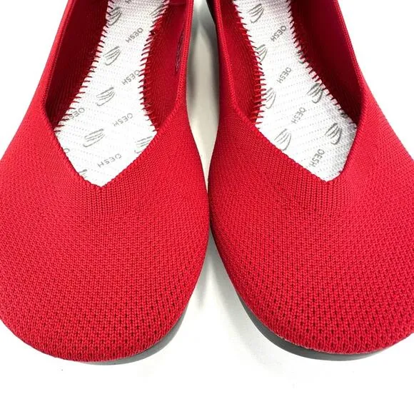 OESH &quot;THE DREAM&quot; RED STRETCH 3D KNIT BREATHABLE FLEXIBLE &amp; LIGHTWEIGHT FLATS🆕