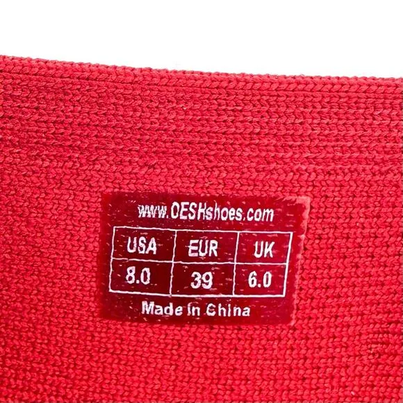 OESH &quot;THE DREAM&quot; RED STRETCH 3D KNIT BREATHABLE FLEXIBLE &amp; LIGHTWEIGHT FLATS🆕