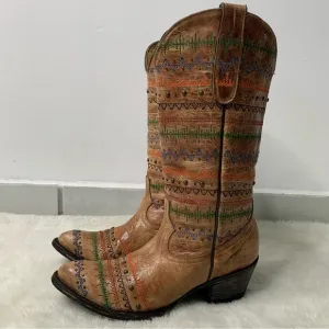 Old Gringo Cowboy Boots Yipee Ki Yay in Honey Size 6 1/2