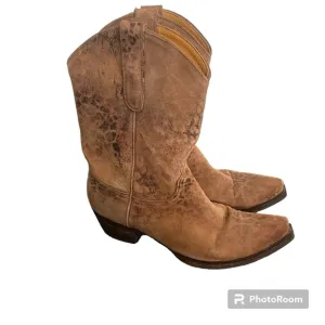 Old Gringo Leopardito Suede Leather Leopard Cowboy Western Boots Size 8.5 festiv