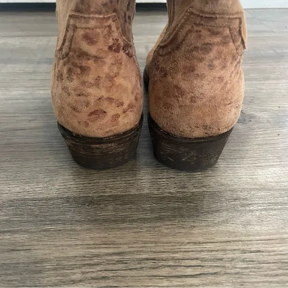 Old Gringo Leopardito Suede Leather Leopard Cowboy Western Boots Size 8.5 festiv