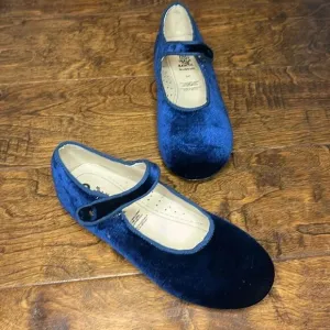 OLD SOLES GIRL'S 803 LADY JANE DRESS SHOES - BLUE VELVET, size 34 / 2.5 U.S.