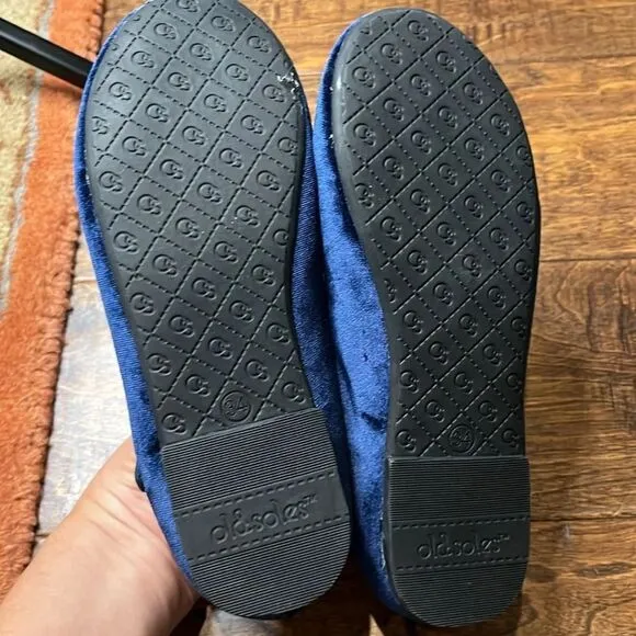 OLD SOLES GIRL'S 803 LADY JANE DRESS SHOES - BLUE VELVET, size 34 / 2.5 U.S.