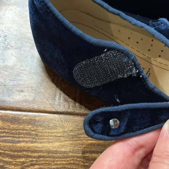 OLD SOLES GIRL'S 803 LADY JANE DRESS SHOES - BLUE VELVET, size 34 / 2.5 U.S.