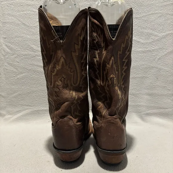 Old West Brown Western Pull On Cowboy Boots LF1534 size 8.5