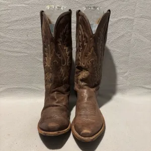 Old West Brown Western Pull On Cowboy Boots LF1534 size 8.5