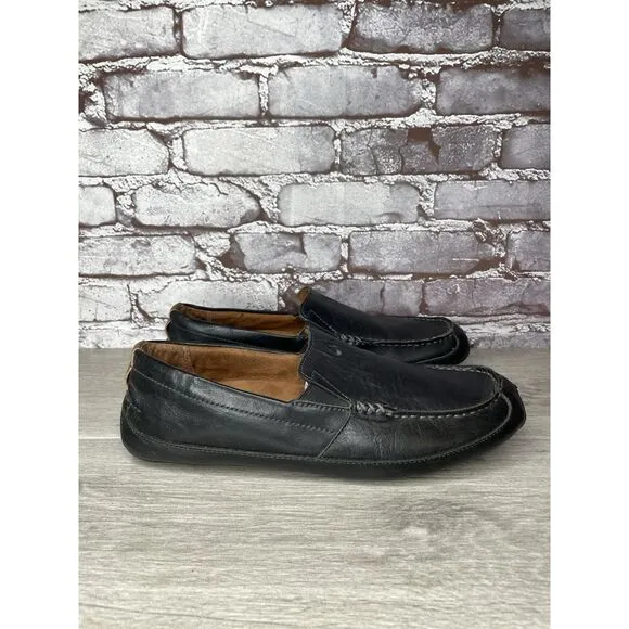 Olukai Akepa Moc Slip On Loafers Men's size 10.5 Black Leather