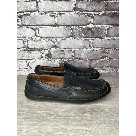 Olukai Akepa Moc Slip On Loafers Men's size 10.5 Black Leather