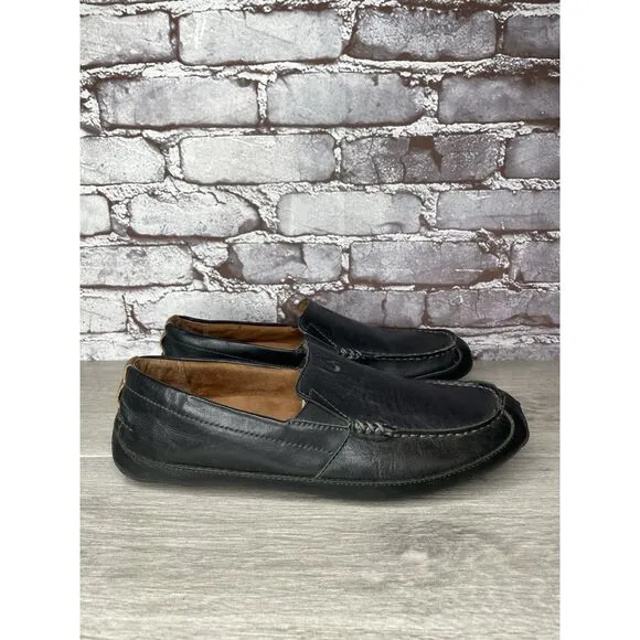 Olukai Akepa Moc Slip On Loafers Men's size 10.5 Black Leather