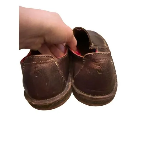 OluKai Men’s Brown Leather Upper Ali’l Elua Sz 10 (EU 43) Slip On Loafers