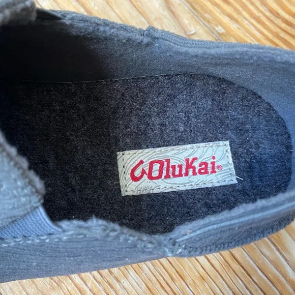Olukai Moloa Ie Loafers Men's 9 Gray Textile Slip-On Round Toe Casual Shoes