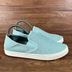 Olukai Pehuea Blue Slip-On Loafers Shoes Women’s Size 8 Sneakers