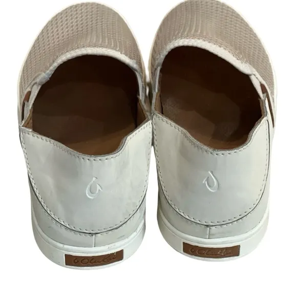 Olukai Pehuea Women's Slip-On Shoes Beige Mesh Flats Size 7