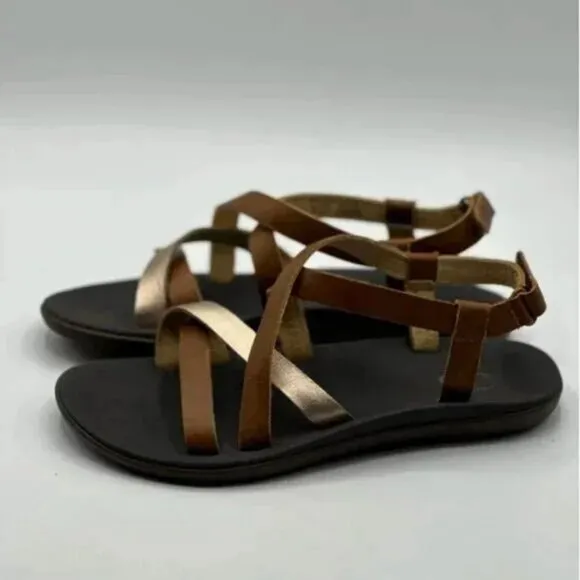 OluKai Upena Girl’s Leather Slingback Sandals Size 4 (36)