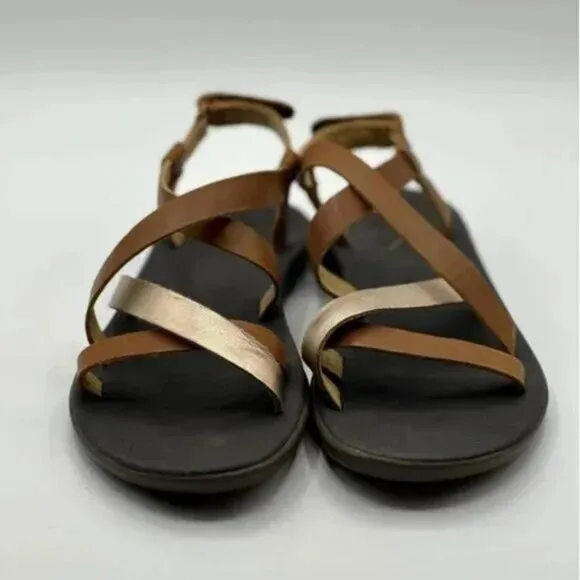 OluKai Upena Girl’s Leather Slingback Sandals Size 4 (36)