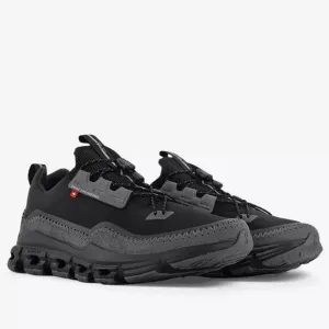 On Running Cloudaway Cushioned-Sole Mesh Low-Top Trainers Black Rock Size 7.5