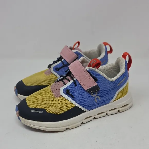 On Running Yellow and Blue Sneakers Vibrant Design Kids Size 13