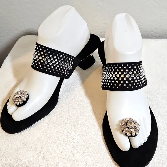 Onex Black Sparkling Slides