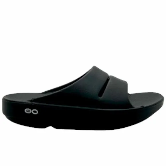 OOFOS Sandals Men 8 Women 10 Ooahh Blackout Slide