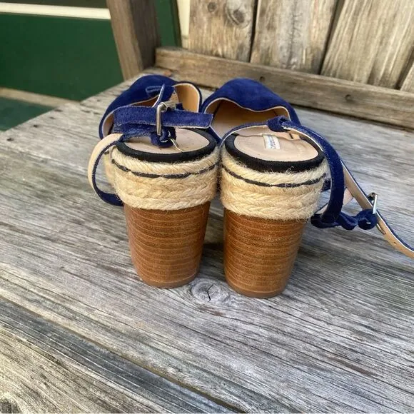 Opening Ceremony Blue Espadrille Wedge Sandals with Ankle Strap