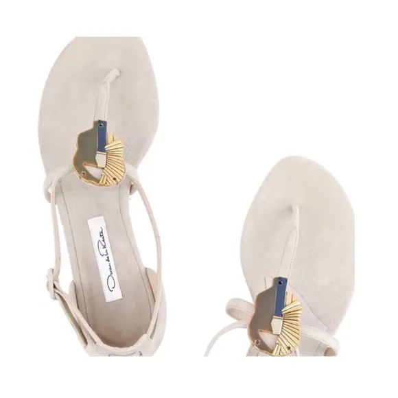 Oscar de la Renta Sandals 36.5 Suede Tan
