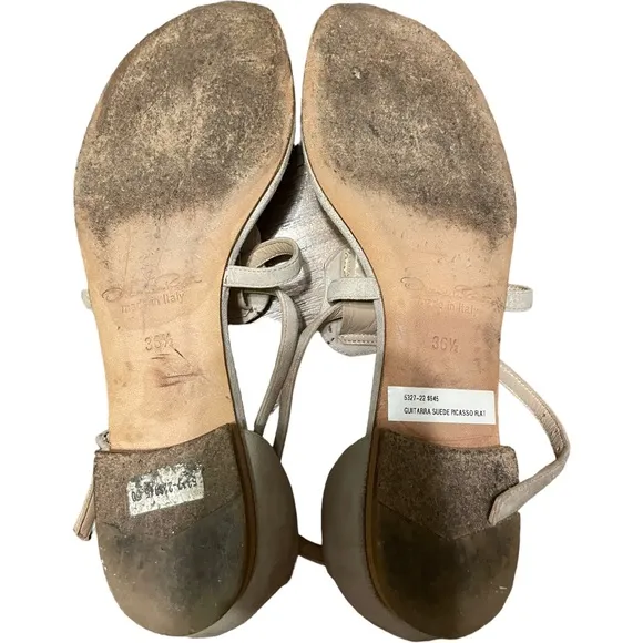 Oscar de la Renta Sandals 36.5 Suede Tan
