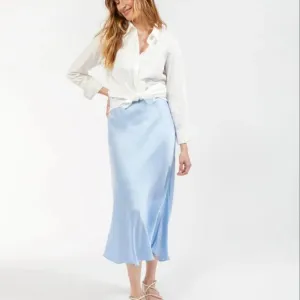 Outerknown Regan Midi Slip Skirt in Windsurfer