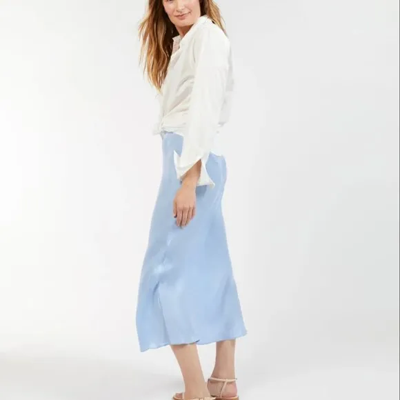 Outerknown Regan Midi Slip Skirt in Windsurfer