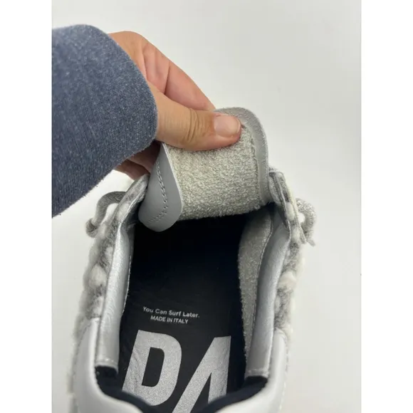 P448 Thea leather and wool Sneakers Gray White Size 43