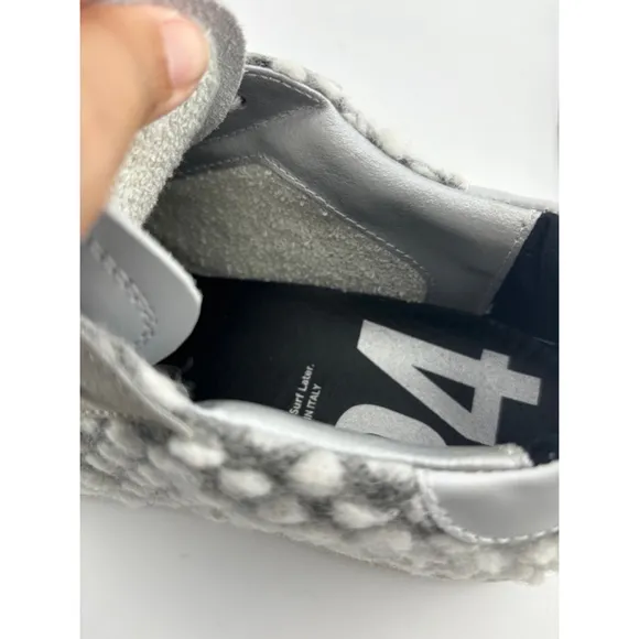 P448 Thea leather and wool Sneakers Gray White Size 43