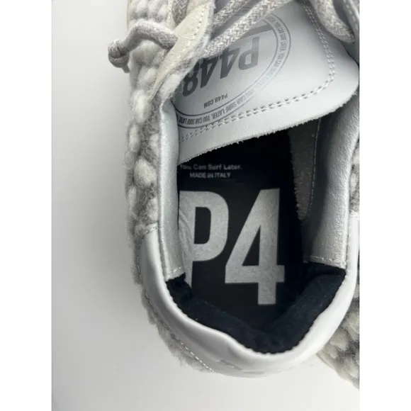 P448 Thea leather and wool Sneakers Gray White Size 43
