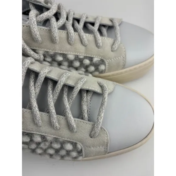 P448 Thea leather and wool Sneakers Gray White Size 43