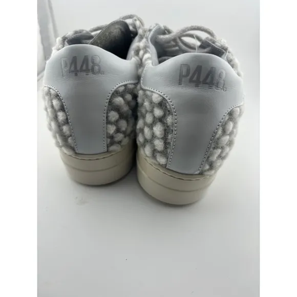 P448 Thea leather and wool Sneakers Gray White Size 43