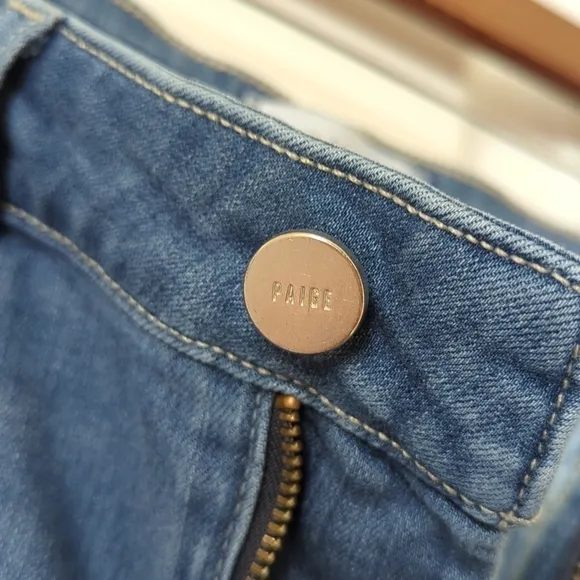 Paige Hoxton Classic Mid Rise Medium Wash Ultra Skinny Jeans Blue 26