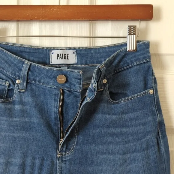 Paige Hoxton Classic Mid Rise Medium Wash Ultra Skinny Jeans Blue 26
