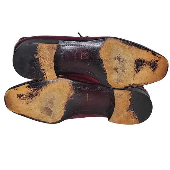 PALLADIO ORIGINALS Burgundy Crocodile Loafers Sz 8.5 D Italy Vintage