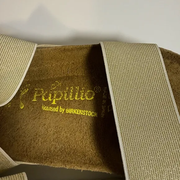 Papillio by Birkenstock Cosma Gold strap Slip-On Sandals Wide Strap 39 W8