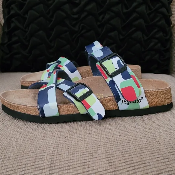PAPILLIO BY BIRKENSTOCK MULTI COLORBLOCK SANDALS